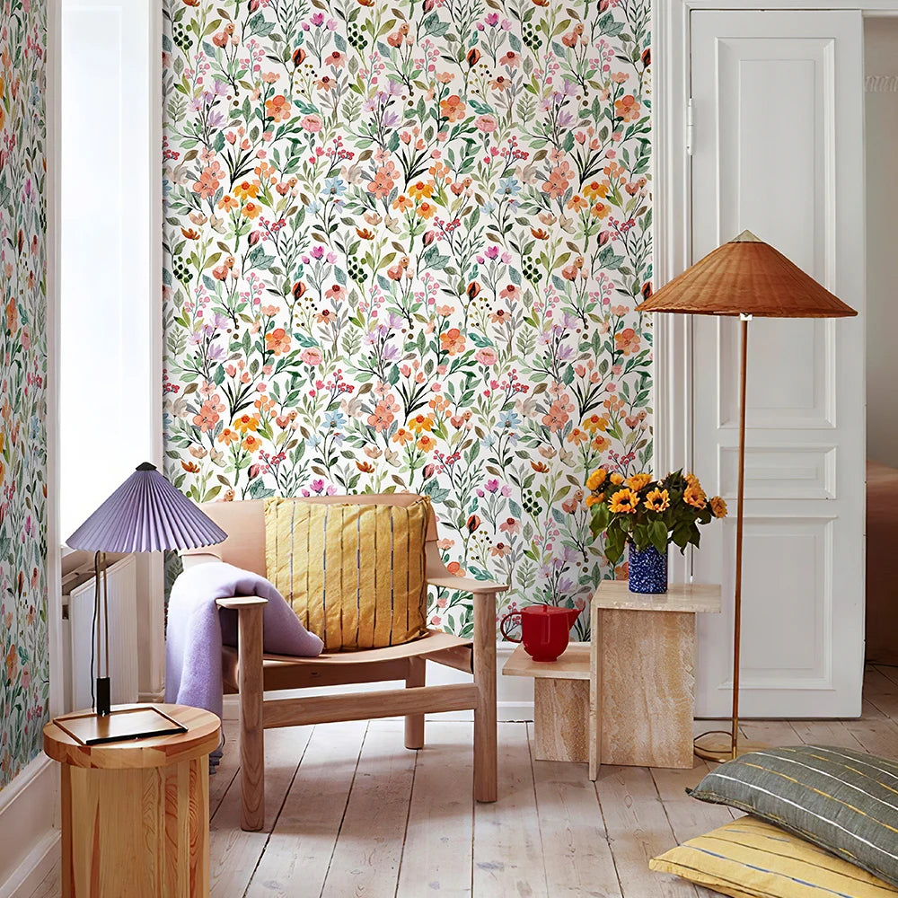 papier peint floral imperméable autoadhésif vinyle moderne décoration intérieur salon chambre enfant résistant humidité