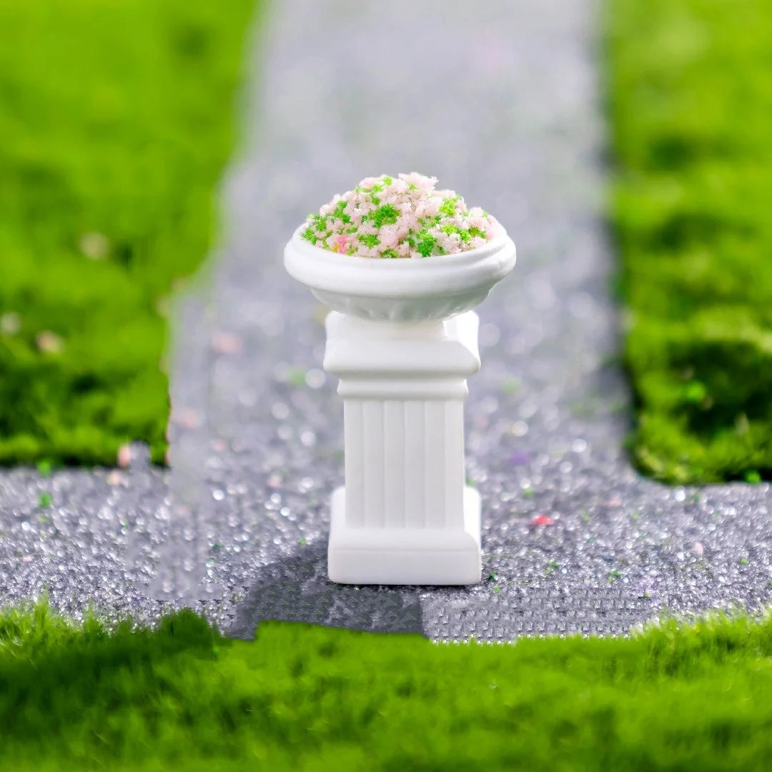pots decoratifs miniature blanc ornements vert classiques decoration intérieure fleurs artificielles