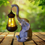 statue éléphant gris texture granulée réaliste lampe solaire led crochetextérieur jardin terrace decoration