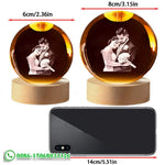 veilleuse cristal personnalisée photo couple famille animaux sépia transparent chambre