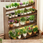 étagère bois moderne plantes intérieur extérieur balcon roulettes 110cm 140cm 42cm multiples niveaux contemporain