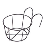 support fleurs moderne noir marron blanc grille métal crochetsextérieur balcon garde corps