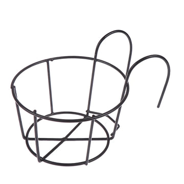 support fleurs moderne noir marron blanc grille métal crochetsextérieur balcon garde corps