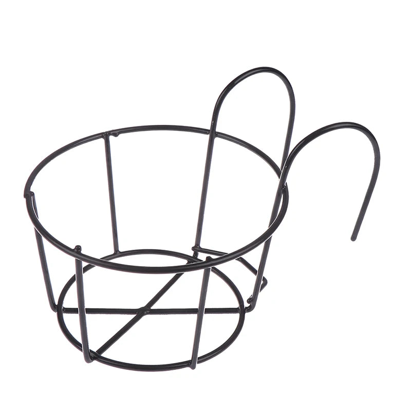 support fleurs moderne noir marron blanc grille métal crochetsextérieur balcon garde corps