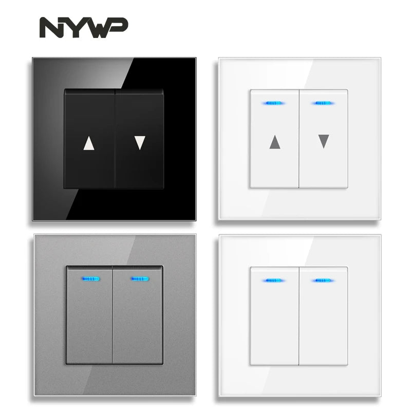 interrupteur mural bouton pression noir blanc gris moderne minimaliste fixations certifications rohs