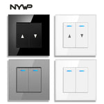 interrupteur mural bouton pression noir blanc gris moderne minimaliste fixations certifications rohs