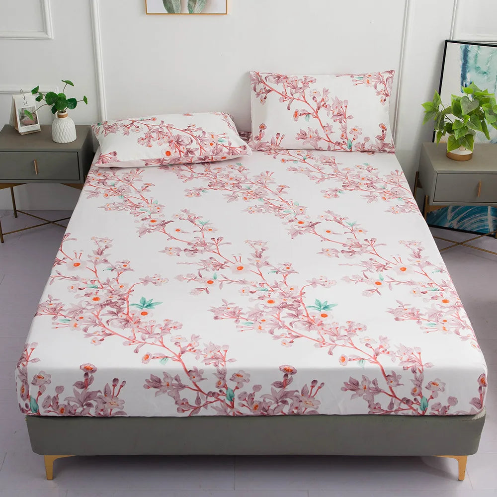 Drap housse profond 27 cm motif floral