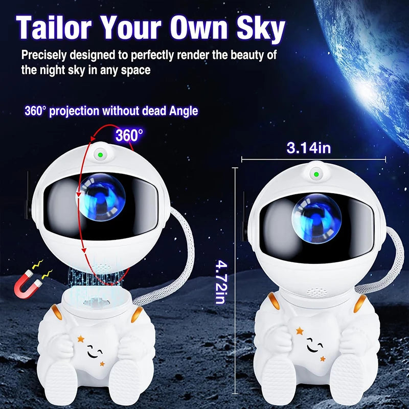 projecteur d'étoiles astronaute blanc moderne télécommande aimant ludique chambre enfants nébulosité led decoration chambre
