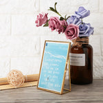 Cadre photo moderne or blanc verre transparent citation fleurs vase ambré objet tressé 4x6inch