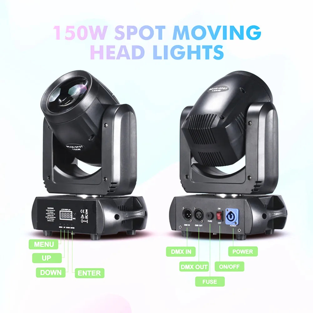 projecteur led spot mobile 150w gobo pan tilt scène dj moderne
