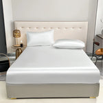 housse lit adulte polyester élastique solide noir moderne ajustable grande taille