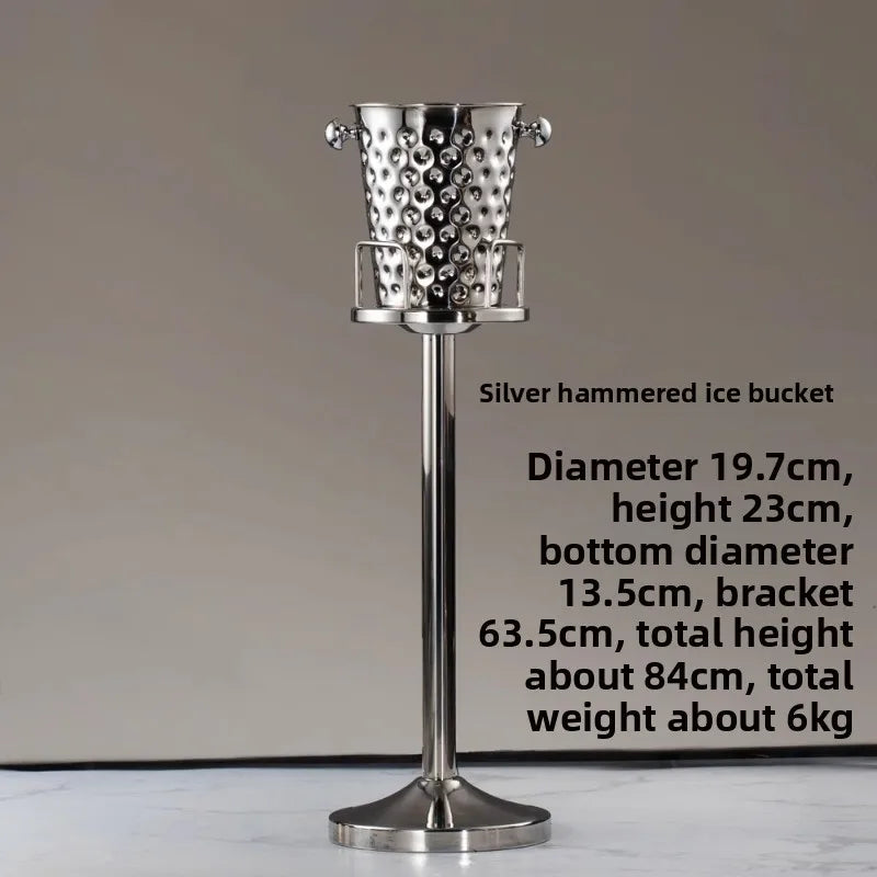 seau glace martelé support trépied métal argent doré vin champagne bar