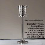 seau glace martelé support trépied métal argent doré vin champagne bar