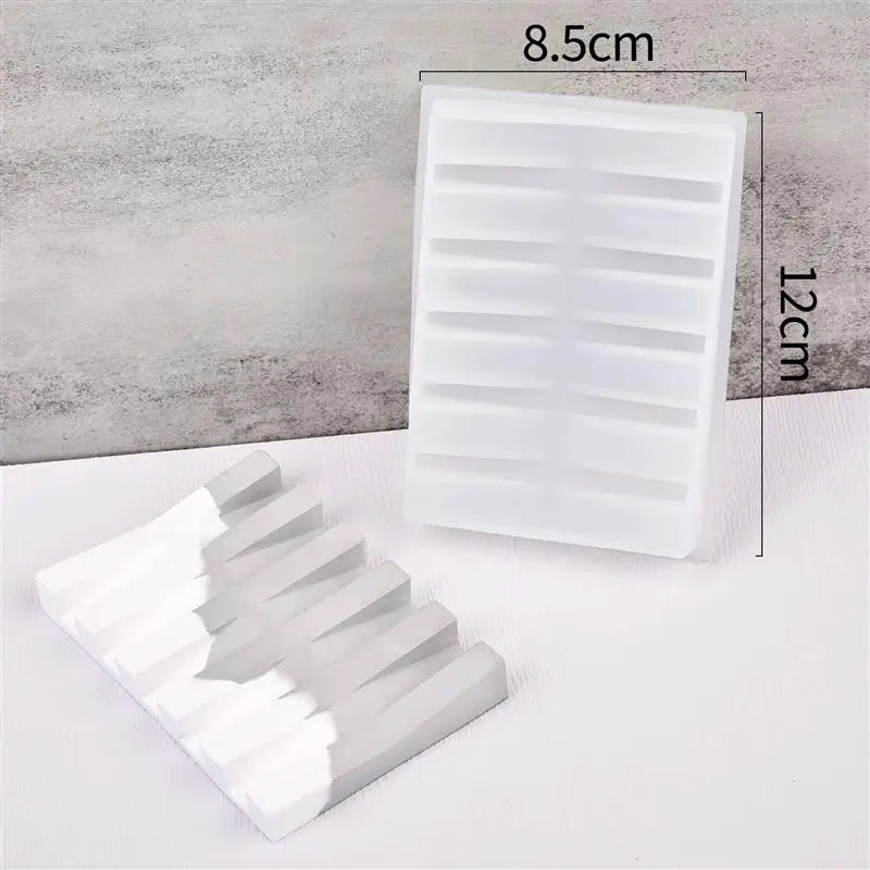 moules savon silicone géométriques modernes blanc rose gris jaune bleu