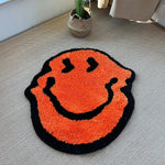 tapis acrylique souriant orange jaune moderne doux aubusson lavable maison camping voyage porte