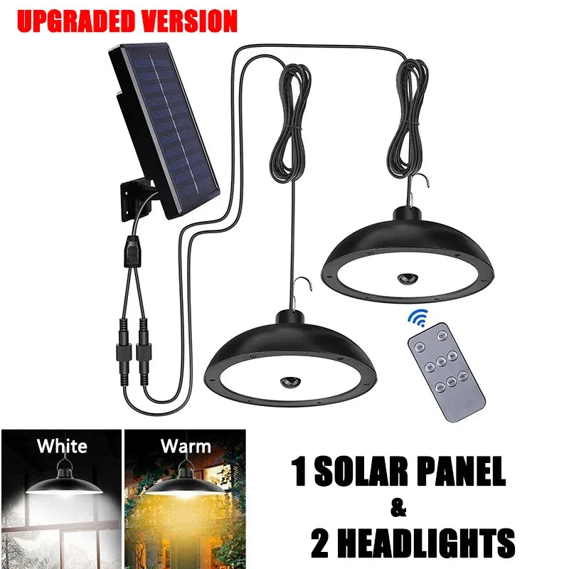 lampe suspendue solaire noire moderne ip65 led télécommande facileextérieur