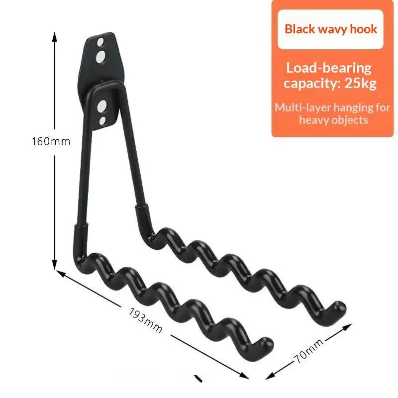 support mural moderne crochet noir orange outils jardin vélo fixations vis multiple'utilisation