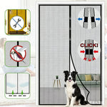 rideau porte magnétique anti insectes maille fine gris clair noir moderne clips adhésif fixe