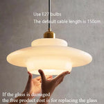 suspension lumineuse moderne blanc doré ampoule e27 câble noir verre rond mat 90 260v