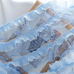 ruban plissé dentelle violet rose bleu jaune vintage romantique translucide décoration emballage cadeau