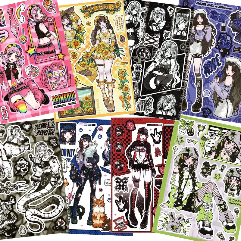 stickers anime adolescents coque téléphone carnet bricolage artisanat divers motifs couleurs