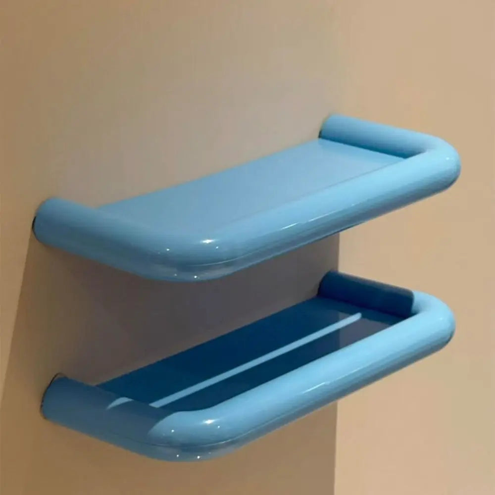 étagère salle bain moderne vert bleu jaune beiges plat lisse murale durable robuste rangement