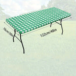 nappe table imperméable vert blanc carreaux moderne clips fixation camping usage extérieur