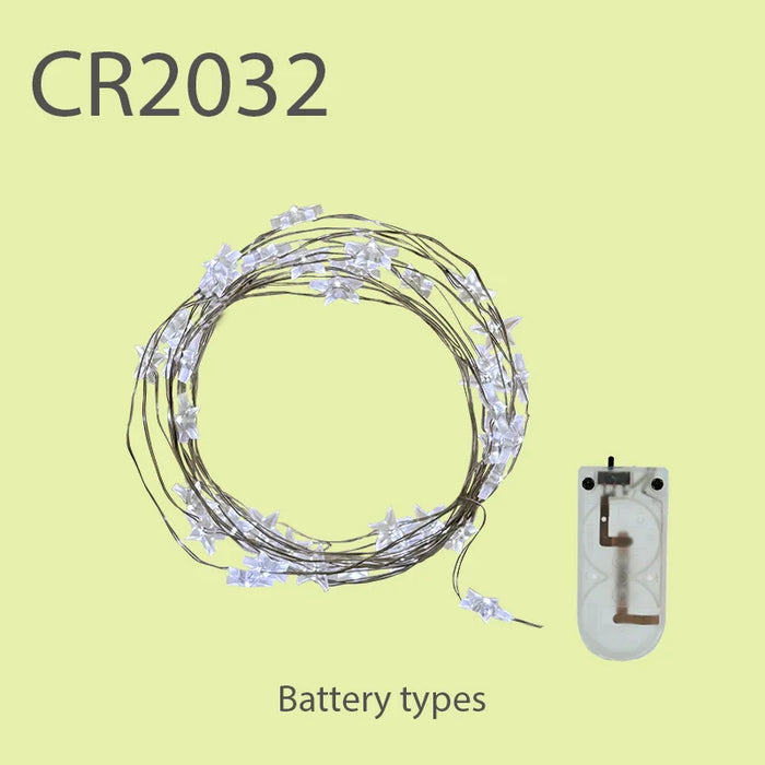 guirlande lumineuse étoiles blanc chaud moderne 4m batterie cr2032 extérieur noël jardin