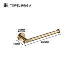 ensemble accessoires salle bain métal doré brossé porte savon serviette crochet mural