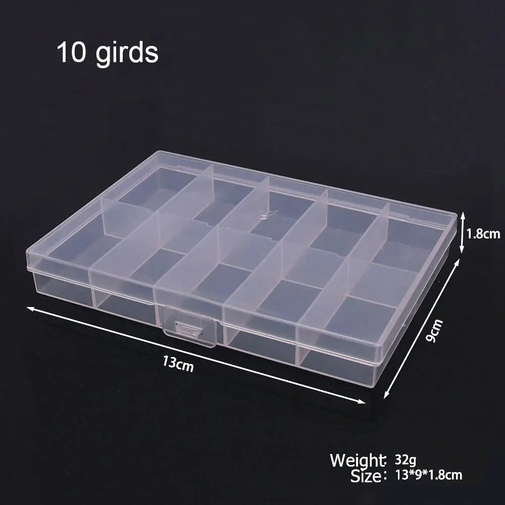 boîtes rangement transparentes modernes 10 compartiments 15 compartiments poignées bijoux fournitures artisanales