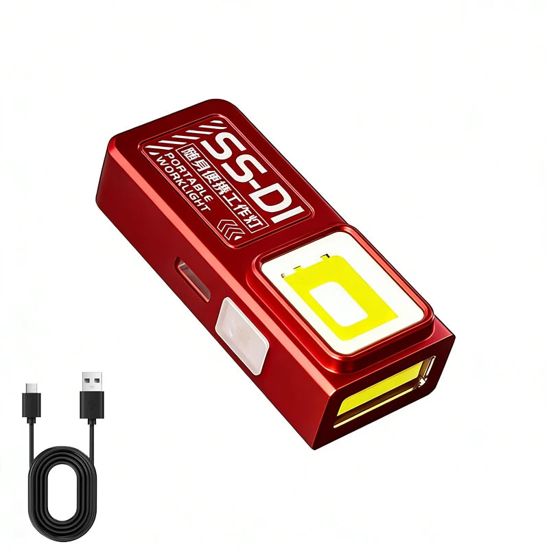 lampe travail portable rechargeable usb led rouge noir violet clips type moderne compact