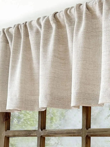 rideau lin beige clair opacité classique cuisine salon 132x45cm 132x60cm 132x80cm