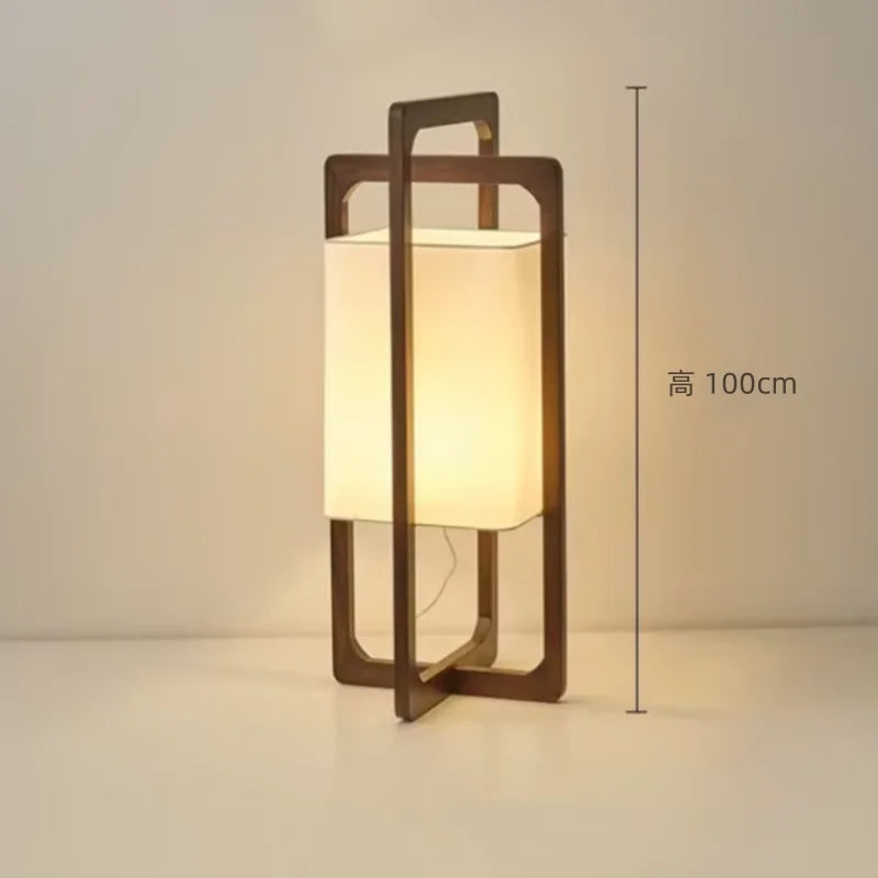 lampe table bois marron clair abat jour beige moderne minimaliste salon chambre