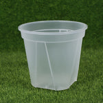 pot fleurs transparent moderne plateau dimension 10cm 12cm 14cm plastique