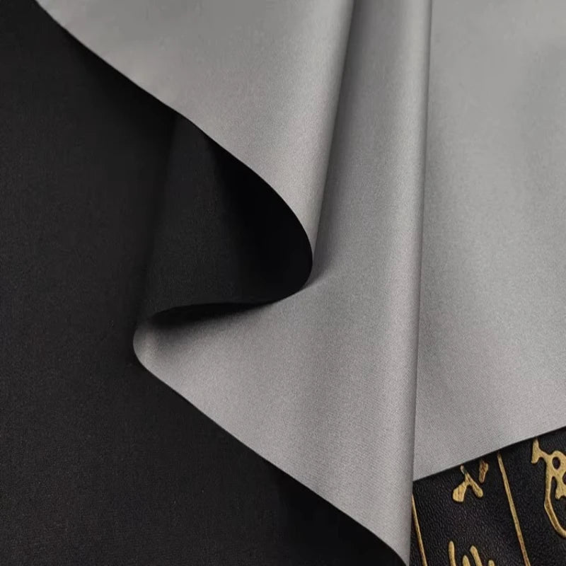 tissu polyester opaque gris métallisé noir brillant moderne 170cm large élégant respirant bricolage