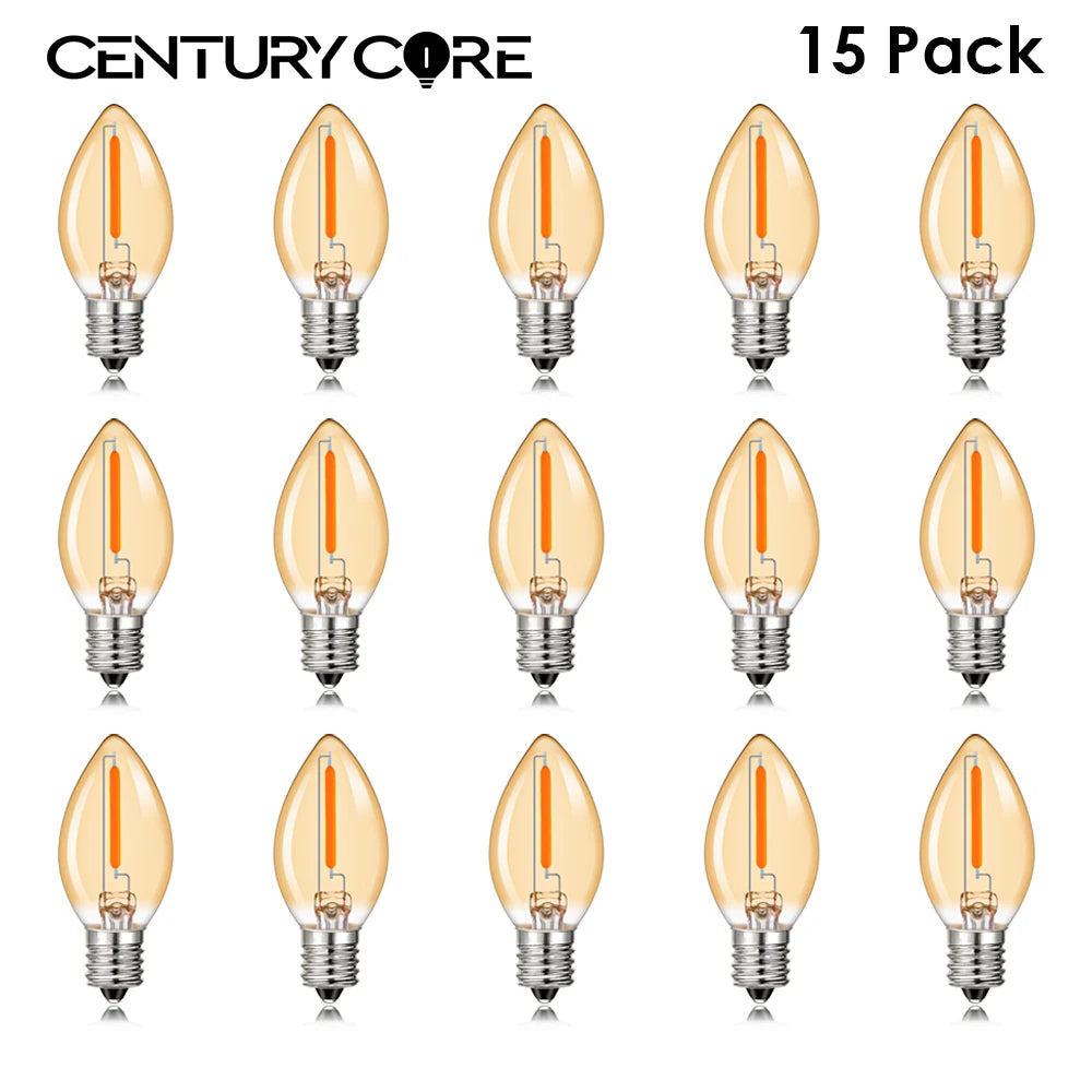 ampoule led conique filament orange moderne 360° e14 e12 vintage blanc chaud 25000h