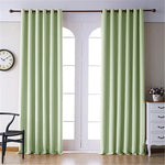 rideaux opaques bleu marine blanc noir tissu voile fenêtre moderne anneaux métalliques unis