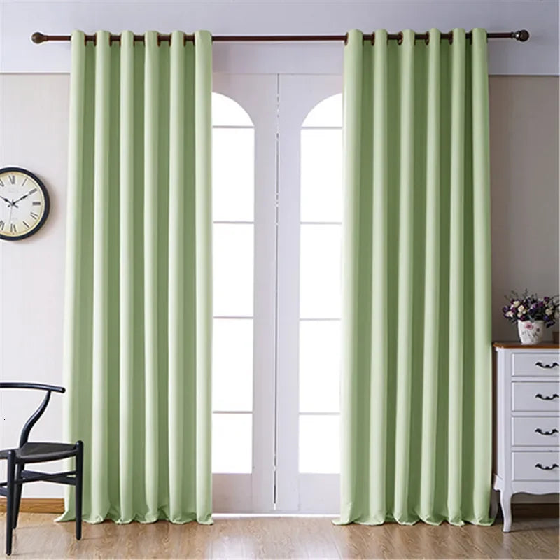 rideaux opaques bleu marine blanc noir tissu voile fenêtre moderne anneaux métalliques unis