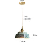 lampe suspendue moderne rouge bleu céramique motif géométrique vintage fleurs salon chambre restaurant