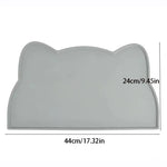 tapis silicone antidérapant chats bols moderne gris orange bleu rose ludique