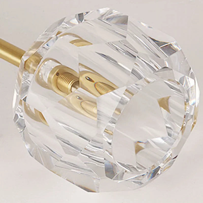 lampe suspendue moderne dorée cristal transparent salon chambre vis câble suspension