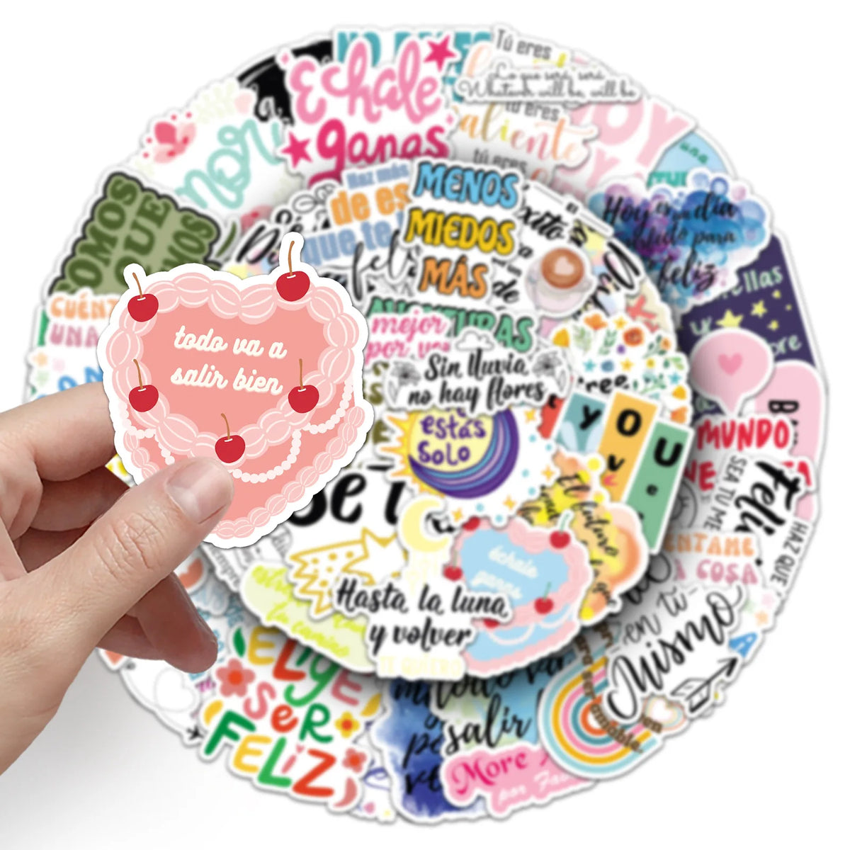 autocollants graphiques espagnols divers motifs couleurs adhésifs decoration diy moderne positif enfants 14ans plus