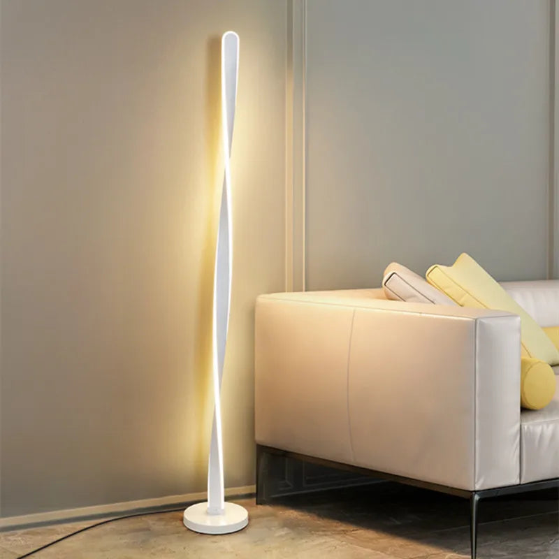 lampe sol moderne blanc élégant contemporain base ronde flux lumineux élevé sécurité certifiée