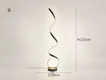 lampe sol led moderne spirale blanc noir contemporaine télécommande aluminium
