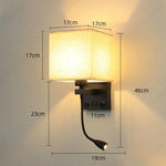 lampe murale led noir beige moderne interrupteur recharge usb angle réglable chambre cuisine