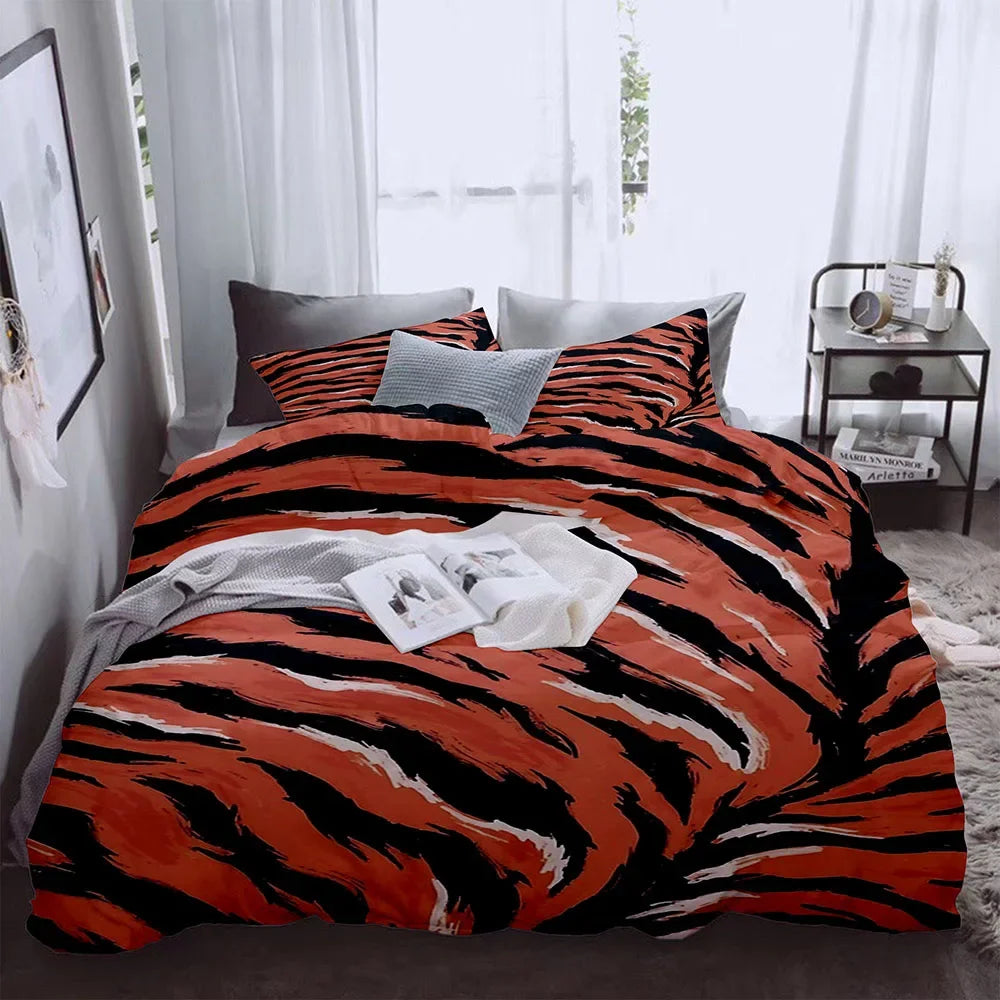 ensemble literie moderne orange noir blanc rayures horizontales 100 polyester simple king size queen