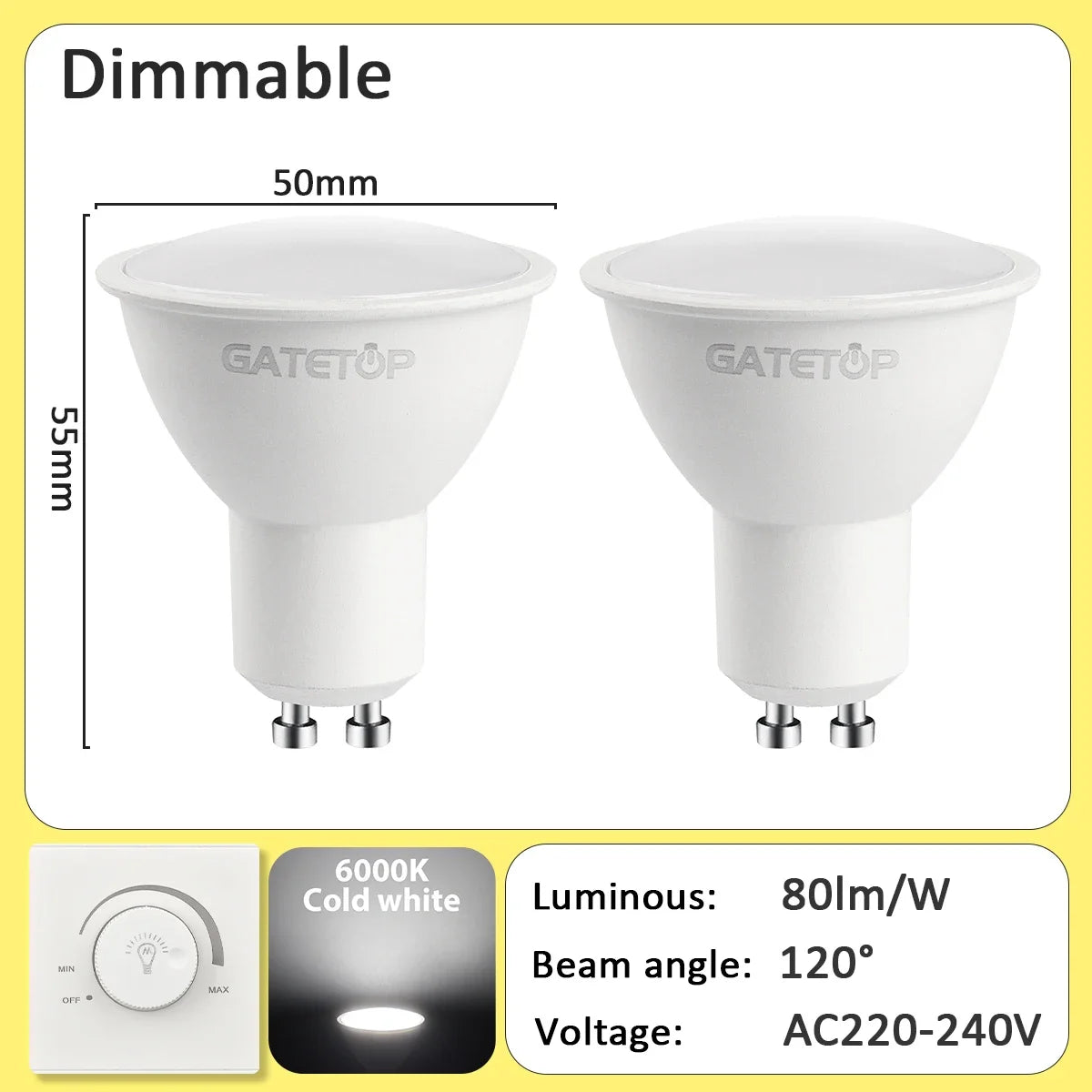 lot spots led gu10 blanc chaud froid éclairage encastré intérieur moderne
