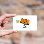 carte crédit imperméable ours motif minimaliste adhésif noir orange simple