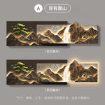 décoration murale lumineuse paysage montagneux cascade horloge digitale animaux moderne zen