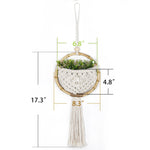 tapisserie murale macramé géométrique boho chic coton main plante artificielle